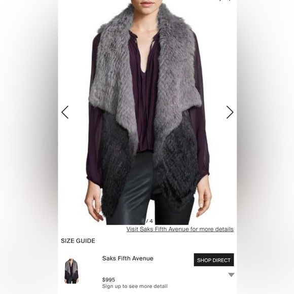 PARKER 100% rabbit fur ombré vest - Picture 1 of 1